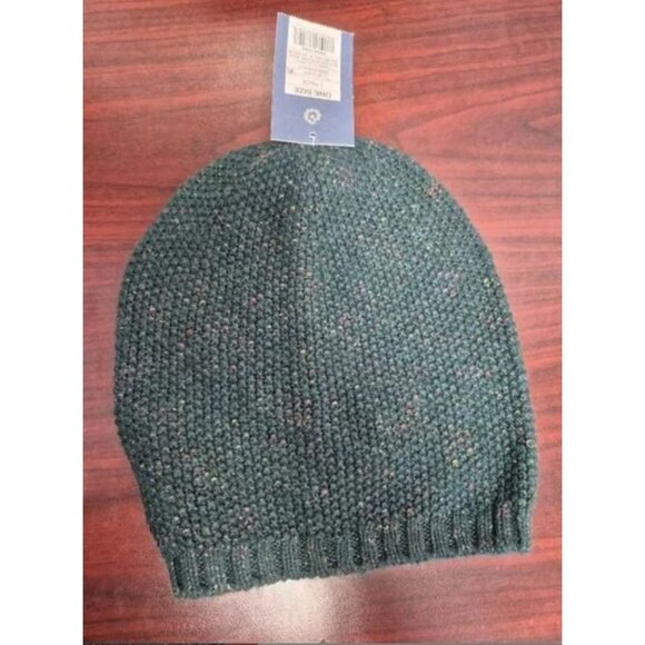 Lisa Bundle Acrylic Knit Beanie Hat In Green & Gray Speckled Texture - Picture 2 of 2